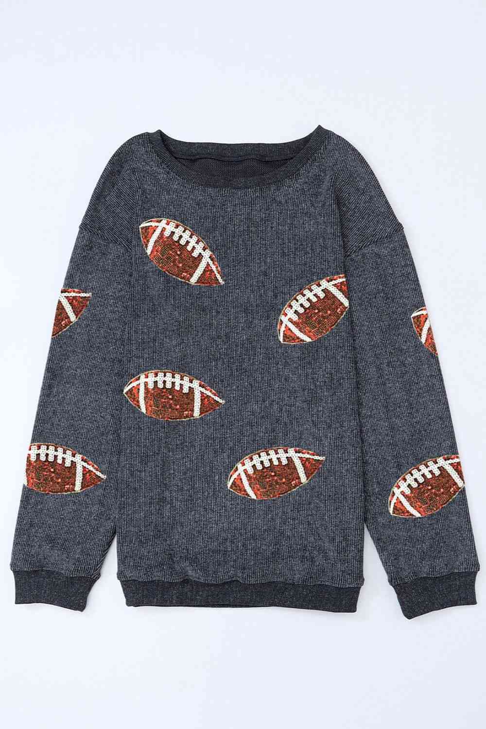 All the Sequins Football Patch Corduroy Sweatshirt