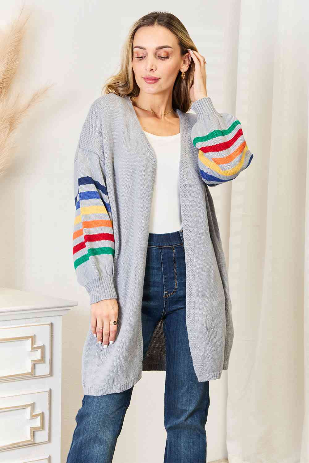 Stripe Sleeve Cardigan