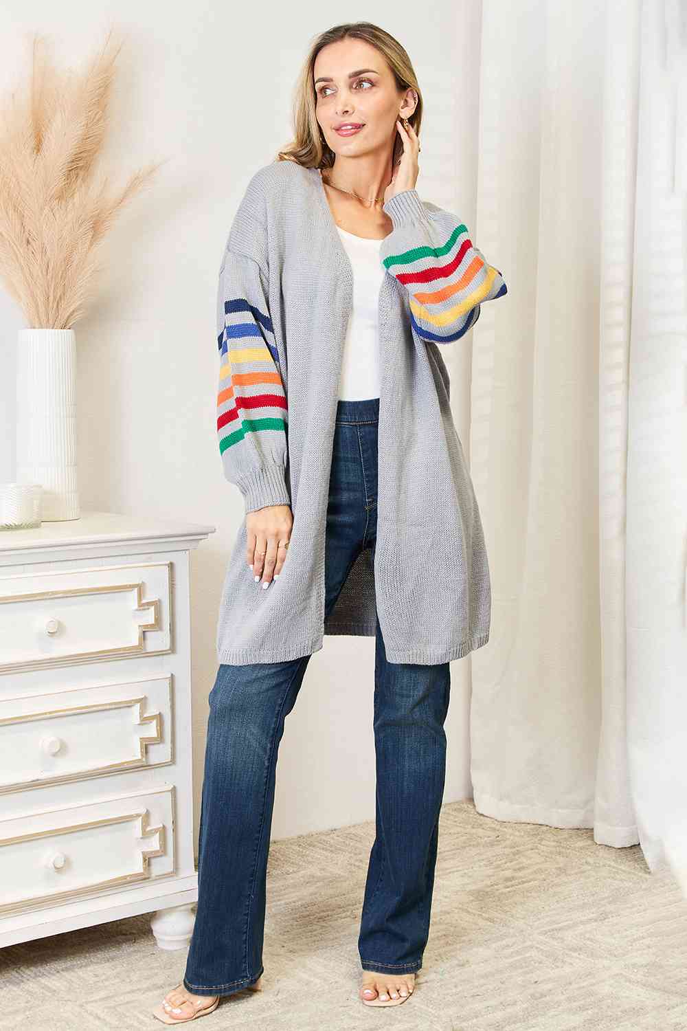Stripe Sleeve Cardigan