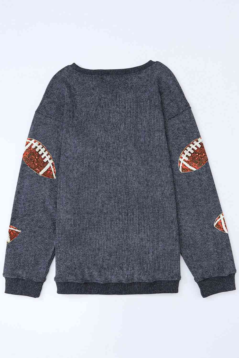 All the Sequins Football Patch Corduroy Sweatshirt