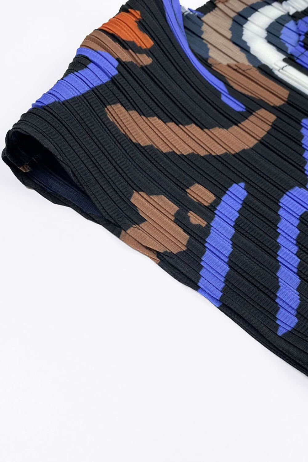 Abstract Print Accordion Pleated Midi Dress