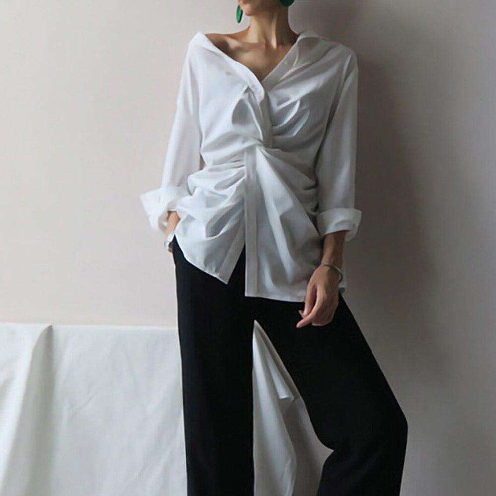 Twisted Drama White Button Up Shirt