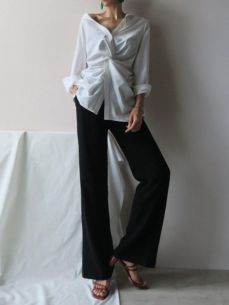 Twisted Drama White Button Up Shirt