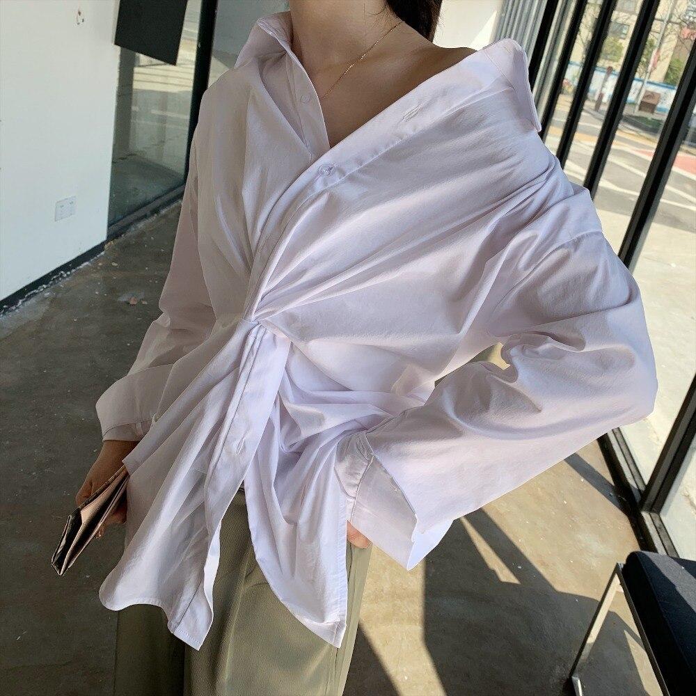 Twisted Drama White Button Up Shirt