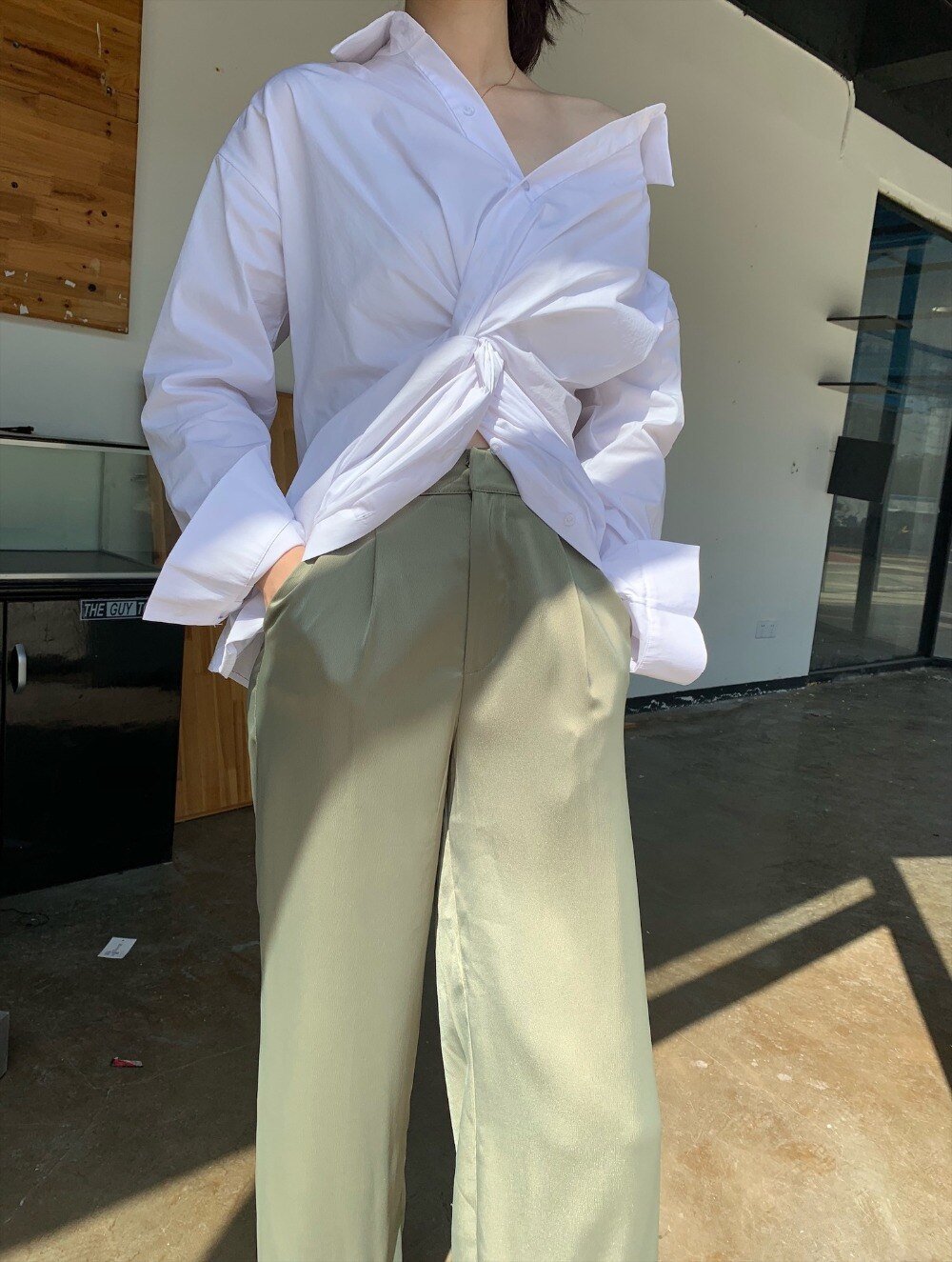 Twisted Drama White Button Up Shirt