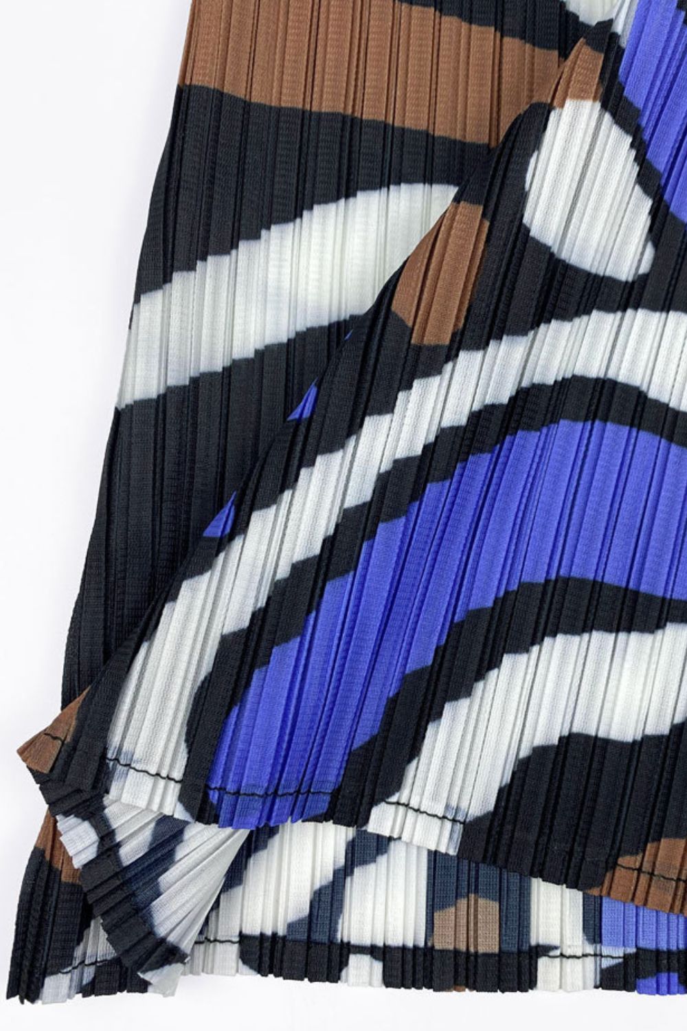 Abstract Print Accordion Pleated Midi Dress