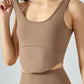 Cutout Curved Hem Sports Tank