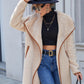 Open Front Turn-Down Collar Plush Coat