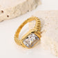 Inlaid Cubic Zirconia Twisted Ring