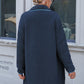 Open Front Turn-Down Collar Plush Coat