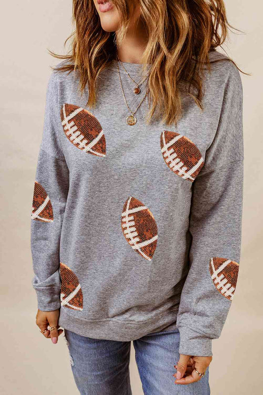 Football Sunday Shimmer Sequin Sweatshirt