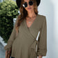 Ruffle Hem Wrap Knot  Blouse