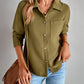 Waffle-Knit Button Up Shirt Jacket