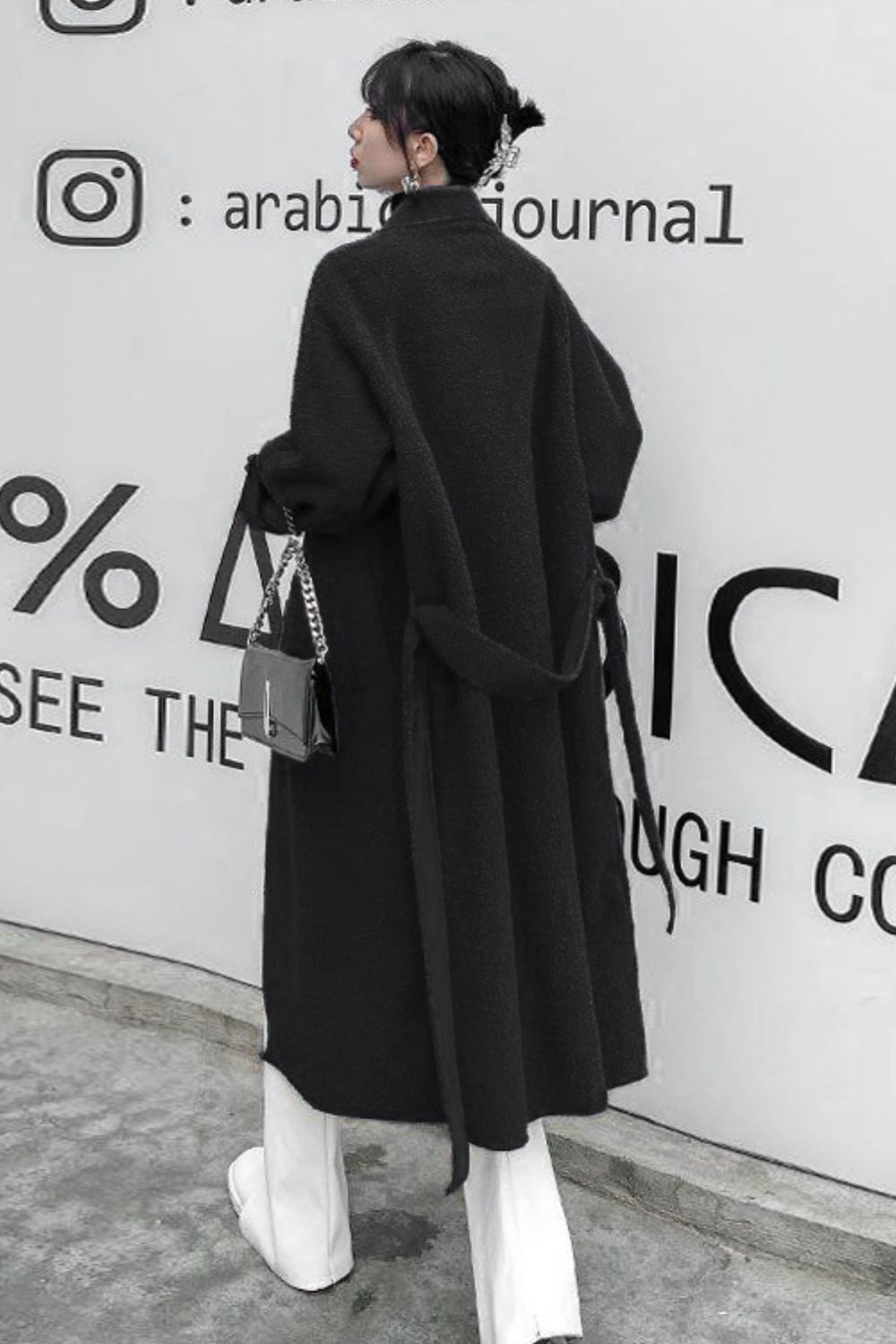 Sabriel Double-Breasted Belted Sherpa Coat