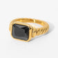 Inlaid Cubic Zirconia Twisted Ring