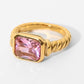 Inlaid Cubic Zirconia Twisted Ring