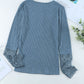 Crochet Lace Hem Sleeve Button Top