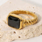 Inlaid Cubic Zirconia Twisted Ring