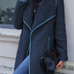 Open Front Turn-Down Collar Plush Coat