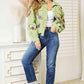 All In Football Patch Sequin Raw Hem Shacket