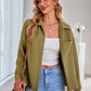 Waffle-Knit Button Up Shirt Jacket
