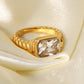 Inlaid Cubic Zirconia Twisted Ring
