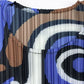 Abstract Print Accordion Pleated Midi Dress