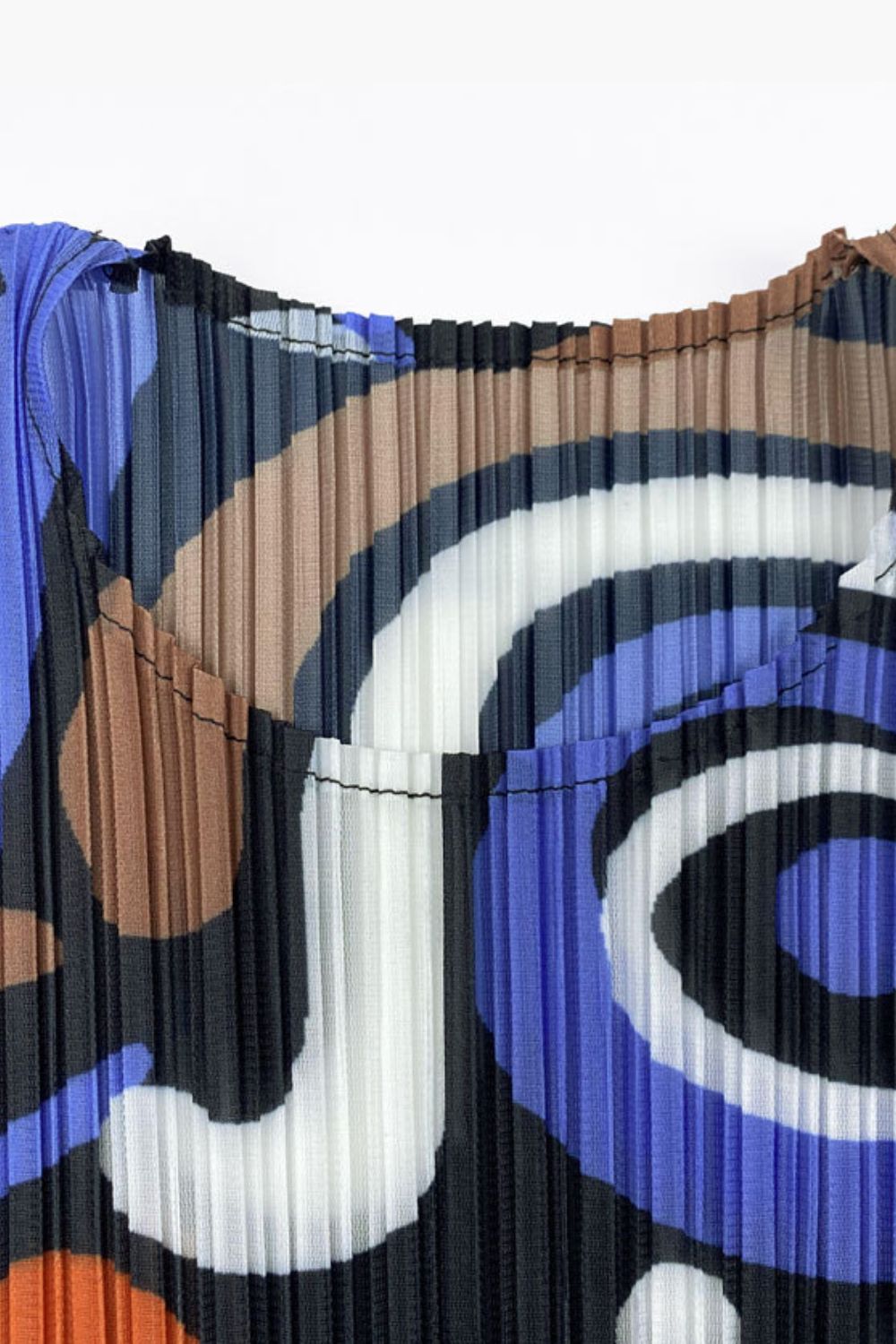 Abstract Print Accordion Pleated Midi Dress