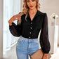 Grid Balloon Sleeve Shirt