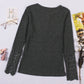 Crochet Lace Hem Sleeve Button Top