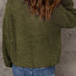 Half Zip Rib-Knit Dropped Shoulder Sweater