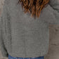 Half Zip Rib-Knit Dropped Shoulder Sweater
