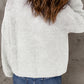Half Zip Rib-Knit Dropped Shoulder Sweater