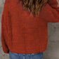 Half Zip Rib-Knit Dropped Shoulder Sweater