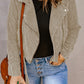 Scarlett Belted Zip-Up Corduroy Jacket
