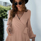 Ruffle Hem Wrap Knot  Blouse