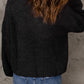 Half Zip Rib-Knit Dropped Shoulder Sweater