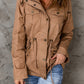 Drawstring Waist Hooded Jacket with Pockets