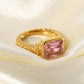 Inlaid Cubic Zirconia Twisted Ring