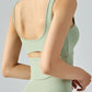 Cutout Curved Hem Sports Tank